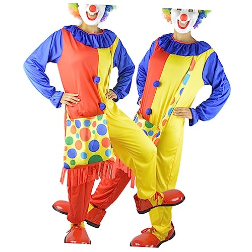 Homoyoyo 1 Set Clownkostüm Clown Halloweenkostüme Erwachsene Lustiger Karneval Für Ups Gruseliges Outfit Clownkleid Halloweenkostüme Männer Erwachsene Halloween Cosplay Kostüm Buntes von Homoyoyo