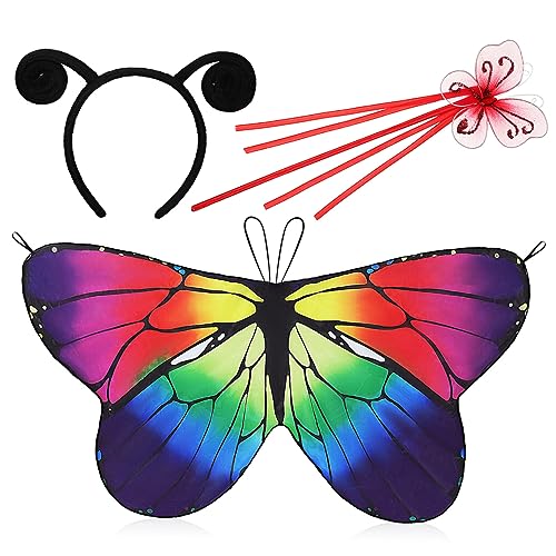 Homoyoyo Schmetterlingskostüm Für Mädchen 3-teiliges Set Flügel Umhang Stirnband Halloween-party-zubehör Realistische Simulation Bequemes Material Homoyoyo Schmetterlingskostüm Für Mädchen 3-teiliges Set Flügel Umhang Stirnband Halloween-party-zubehör Realistische Simulation Bequemes Material von Homoyoyo