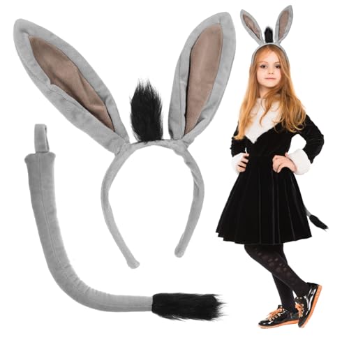 Homoyoyo 1 Set Graues Esel Set Mit Ohren Plüschkostüm Tierschwanz Süßes Cosplay Stirnband Anziehzubehör Haarschmuck Für Partygarn Homoyoyo 1 Set Graues Esel Set Mit Ohren Plüschkostüm Tierschwanz Süßes Cosplay Stirnband Anziehzubehör Haarschmuck Für Partygarn von Homoyoyo