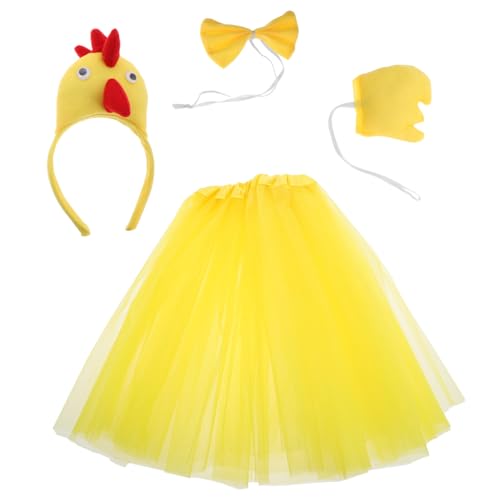 Homoyoyo 1 Set Hahnenkleid Nutztierkostüm Tierverkleidung Für Tierkostüm Geburtstags Tutu Für Kleinkinder Mädchen Kükenkostüm Performance Requisite Gelbes Tuch von Homoyoyo