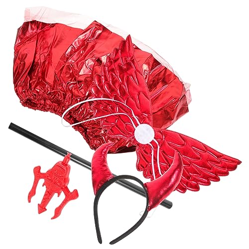 Homoyoyo 1satz Teufelskostüm Für Halloween Rotes Tutu Mit Teufelshörnern Teufelsgabel Kopfschmuck Für Karneval Kostümparty Verkleidung Für Frauen von Homoyoyo