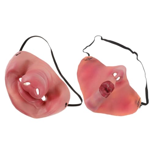 Homoyoyo 1 Set Lustige Maske Gesichtsmaske Halloween Schweinemaske Kostüm Nase Halbmaske Halloween Tierkostüm Halloween Halbgesicht Gruselige Schweinemaske Halloween Halbmaske Emulsion von Homoyoyo