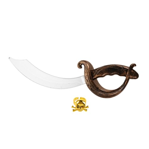 Homoyoyo 1 Set Piratenspielset Schwertkostüm Piratenkostüm Piratenhaken Kleidung Rollenspielkostüm Badehose Fechtschwert Requisitenschwerter Piraten Cosplay Dunkelbrauner von Homoyoyo