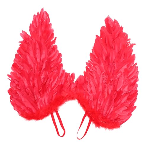 Homoyoyo 1stück Engelsflügel Kostüm-accessoire Für Erwachsene Und Junge Mädchen Rote Federflügel Für Fasching Halloween Und Cosplay Requisit Für Bühnenaufführungen Und von Homoyoyo