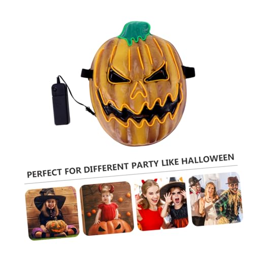 Homoyoyo 1 Stück Halloween leuchtende Maske paar maskerade masken Cosplay-Party Halloween voll halloween schminke halloween make up LED mask Kleiderzubehör Kreativmustermaske Plastik Orange von Homoyoyo