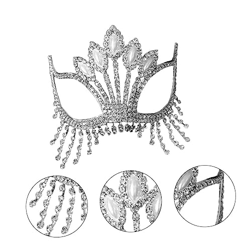 Homoyoyo 1 Stück Kronen maske halloween masken halloweenmaske Leichte Masken halloween gesichtsmaske funkelnd Party-Kostümmaske modische Kopfbedeckung Strasssteine Silver von Homoyoyo