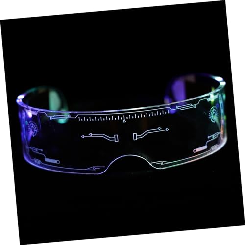 Homoyoyo 1 Stück Leuchtbrille Partybrille Partyzubehör Für Erwachsene Blinkende Brille Partydekoration Rave Zubehör Partybrille Nachtclub Brille Neon Party Sonnenbrille Kunststoff von Homoyoyo