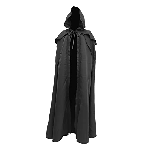 Homoyoyo 1 Stück Retro Umhang Schwarzer Umhang Mit Kapuze Kapuzenumhang Halloween Partykostüm Halloween Kapuzenumhang Schwarzer Umhang Halloween Kostüme Für Erwachsene Halloween von Homoyoyo