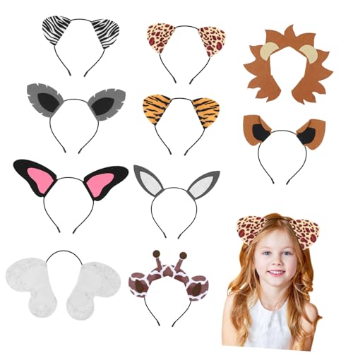 Homoyoyo 10 Stück Haarreif Tierohren Kostüm Kopfschmuck Giraffe Hase für Karneval und Mottoparty Dekorative Haaraccessoires Stabil und Formbeständig von Homoyoyo