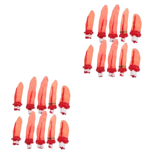 Homoyoyo 10 Stück Halloween Gruselige Abgetrennte Finger Requisiten – Realistische Blutige Finger Für Horror-Partys Und Spukhaus-Dekorationen – Perfekt Für Scherze Und Gruselige von Homoyoyo