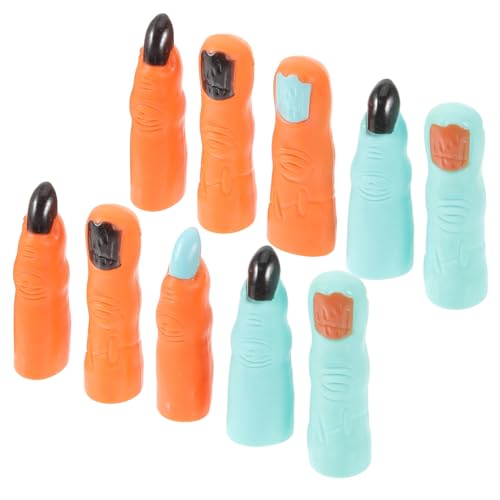 Homoyoyo 10 Stück Teiliges Halloween Fake Finger Realistische Vampir und Zombie Nägel Bunte Wiederverwendbare Cosplay Dekoration Leichte Langlebige Grusel Requisiten für Party und von Homoyoyo