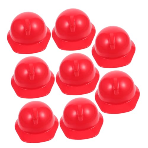 Homoyoyo 10 Stück Teiliges Miniatur Sicherheitshelm Lebensechte Puppen Bauhelme aus Leichtem Kunststoff Leuchtend Rote Kopfbedeckung für Spiel und Dekoration von Homoyoyo