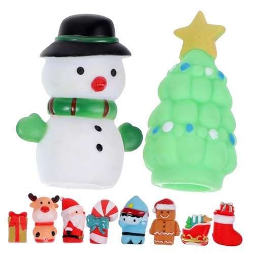 Homoyoyo 10 Stück Weihnachtsfingerpuppen Aus Gummi - Tierische Handpuppen Set Mit Weihnachtsmann - Schneemann Rentier & Weihnachtsbaum Figuren Homoyoyo 10 Stück Weihnachtsfingerpuppen Aus Gummi - Tierische Handpuppen Set Mit Weihnachtsmann - Schneemann Rentier & Weihnachtsbaum Figuren von Homoyoyo