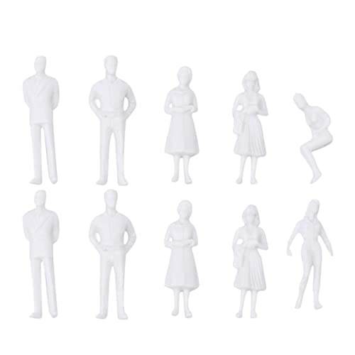 Homoyoyo 10 Stück Weißes kleines Mann Model Figur Miniaturleute Miniaturen Ö Landschaft aus unbemalt Mini-Leute Spielzeugmenschen winzige Leute Mini-People-Modelle Mini People Model von Homoyoyo