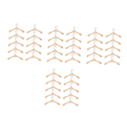 Homoyoyo 10er Set Mini Puppen Kleiderbügel Aus Holz – Hochwertige Puppenzubehör Kleiderständer Für Puppenhaus - Ideal Für Die Aufbewahrung Und Präsentation Von Puppenkleidung 10 cm x von Homoyoyo