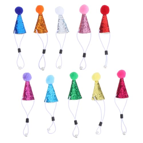 Homoyoyo 10stücke Minihüte Für Katzen Und Hunde Partyhüte Als Tortenaufsatz Kleine Hüte Für Spielzeug Geburtstagshüte Für Tiere Partykegelhüte Für Puppen Und Kuscheltiere von Homoyoyo