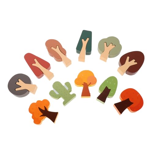 Homoyoyo 11 Stück Teiliges Holz Miniatur Bäume für Modelleisenbahn Realistische Landschaftsbäume aus Natürlichem Holz Einfach Zusammensteckbar Vielfältige Baumarten Kreative Spielförderung von Homoyoyo