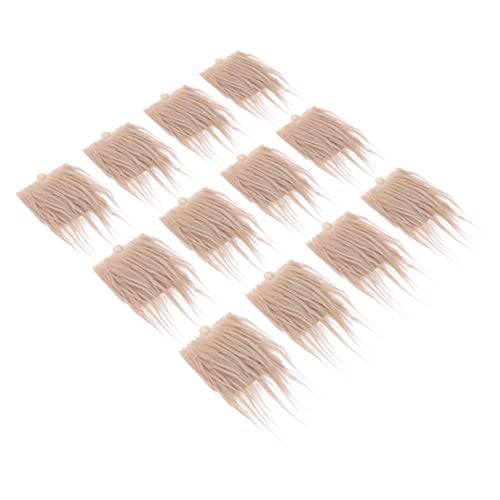 Homoyoyo 12 Sätze Zwergbart falscher Schnurrbart Weihnachtsbärte Nase Bartfarbe Dunkelbraun Post-Shave-Balsam für Männer künstlicher Pelzbart Zwergenbart selber Machen Gnomenbart Holz Khaki von Homoyoyo