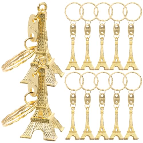 Homoyoyo 12 Stück Eiffelturm-Schlüsselanhänger Mini-Eiffelturm Torre Eiffel Böser Blick Schlüsselanhänger für Damen Schlüsselanhänger Abschlussfeier Tischdekoration (Golden) von Homoyoyo