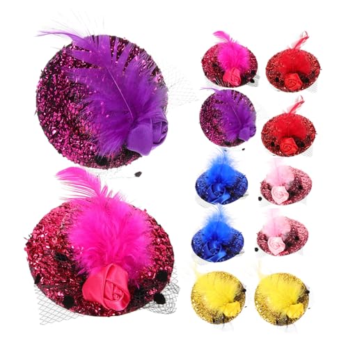 Homoyoyo 12 Stück Teiliges Mini Hut Haarclips Kleine Blumenfeder Haarnadeln Eleganter Haarschmuck für Damen Geeignet für Teepartys Hochzeiten Kostümfeste und Festliche Anlässe von Homoyoyo