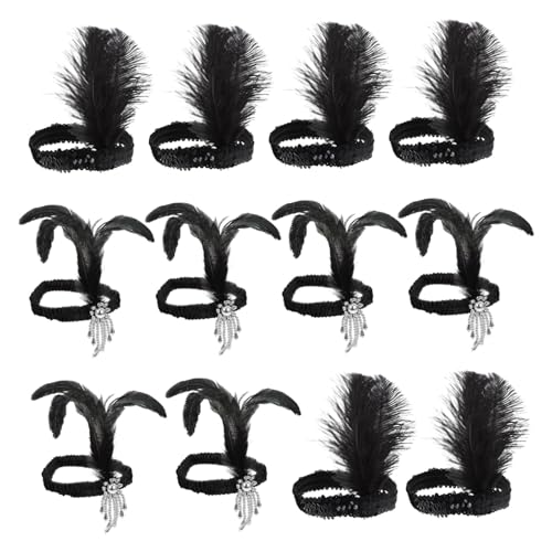 Homoyoyo 12 Stück Teiliges Pailletten stirnband mit Perlen und Federn Eleganter Kopfschmuck für Damen und Leichtes Komfortables Party haarreif Zubehör für Kostüm Bühne Geburtstag und Homoyoyo 12 Stück Teiliges Pailletten stirnband mit Perlen und Federn Eleganter Kopfschmuck für Damen und Leichtes Komfortables Party haarreif Zubehör für Kostüm Bühne Geburtstag und von Homoyoyo