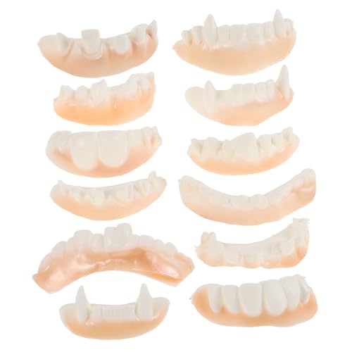 Homoyoyo 12 Stück Vampirzähne – Lustige Und Knorrige Halloween-Zähne Für Kostümpartys - Perfekte Fake Zähne Für Gruselige Looks Und Überraschungen Bei Halloween Feiern von Homoyoyo