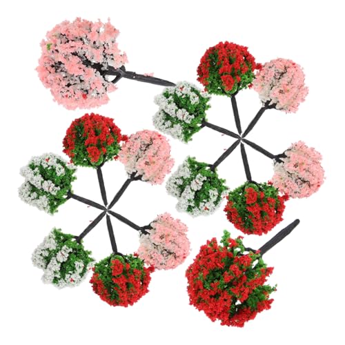 Homoyoyo 15 Stück Modellbäume Modellbaum Miniaturen Szene Modelllandschaft Bauen Anlage Wald Sandtischbaummodell Simulations-Minimodell Mini-Bäume zum Basteln Mini-Baummodell Plastik von Homoyoyo