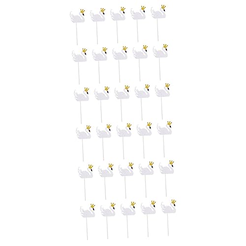 Homoyoyo 15 Stück Schwan Cupcake Topper Mit Krone – Perfekte Kuchen Dekoration Für Mädchen Geburtstagsfeiern - Hochzeiten - Brautpartys Und Duschen Ideal Für Einen Festlichen Anlass von Homoyoyo