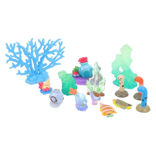 Homoyoyo 15 Stück Teiliges Miniatur Resin Meeresfiguren mit Korallen Muränen Seeschnecken Lebendige Unterwasser Dekoration für Aquarium Puppenhaus Mikro Landschaften von Homoyoyo