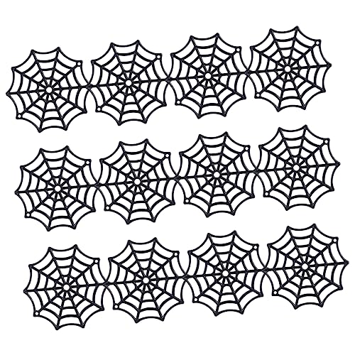 Homoyoyo 150 Stück Teiliges Halloween Spinnennetz Deko aus Kunststoff Realistische Schwarze Netzornamente Vielseitig Hängbar für Party Fenster Türen Wände Halloween Feststimmung von Homoyoyo