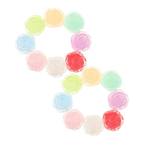 Homoyoyo 16 Stück Teiliges Flache Resin Rosen Charms Leuchtend im Dunkeln Vielseitig für DIY Haarspangen Puppenhaus Dekoration und Handyhüllen Kreative Bastelaccessoires mit Elegantem von Homoyoyo