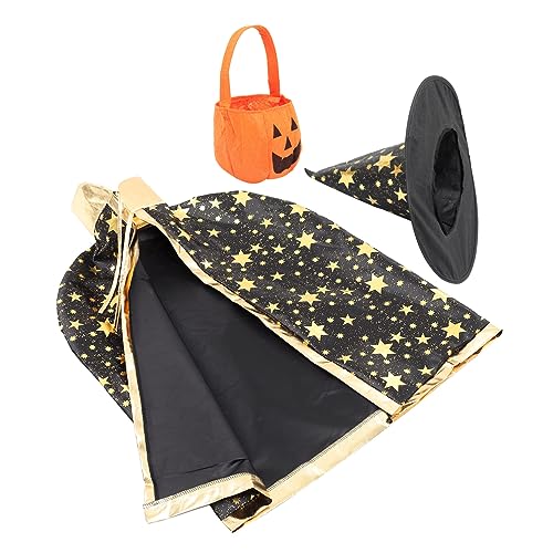 Homoyoyo 1Satz Halloween Kostüm Mit Sternen Umhang Kürbisentasche Cosplay Party Outfit Für Jungen Teiliges von Homoyoyo