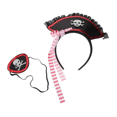 Homoyoyo 1Satz Halloween Piraten Kostümset mit Haarband Augenmaske für Zubehör für Piratenpartys Cosplay Events Langlebige Materialien von Homoyoyo