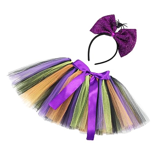 Homoyoyo 1Satz Halloween Tutu Kostüm für Mehrschichtige Spinnen Haarband Rock Halloween Party Cosplay Besondere Anlässe Süß Auffällig Rocklänge von Homoyoyo