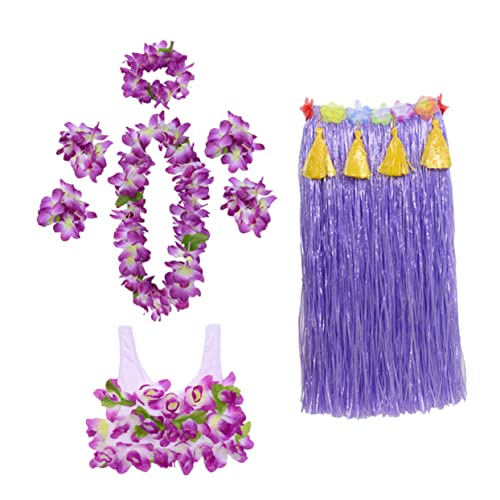 Homoyoyo 1Satz Hawaiianisches Kostüm Für Erwachsene Teiliges Hula Rock Mit Langem Grasrock Baumwoll Oberteil Stirnband Halskette Armbändern Luau Homoyoyo 1Satz Hawaiianisches Kostüm Für Erwachsene Teiliges Hula Rock Mit Langem Grasrock Baumwoll Oberteil Stirnband Halskette Armbändern Luau von Homoyoyo