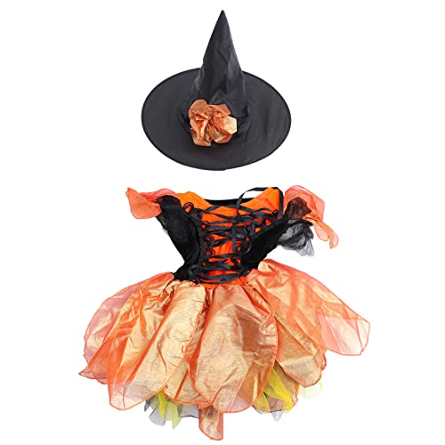 Homoyoyo 1satz Kostümset Für Mädchen Halloween Hexenkleid Mit Hut Aus Hochwertigem Für Halloween Und Kostümpartys Strapazierfähig Und Bequem von Homoyoyo