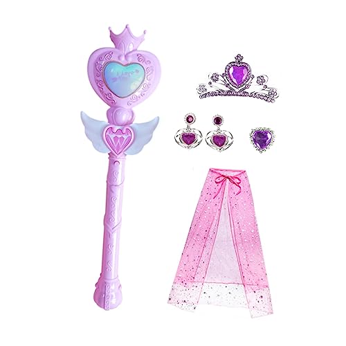 Homoyoyo 1Satz Kostüm Kit Herzförmige Umhang Mit Blinkenden Stöcken Glitzer Ohrringen Ringen Für Foto Requisiten Partys von Homoyoyo