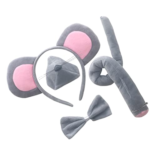 Homoyoyo 1Satz Mausohren Stirnband Set für Tierkostüm Zubehör für Halloween Kostümpartys und Rollenspiele Teiliges Set mit Süßem Mauselement Design von Homoyoyo