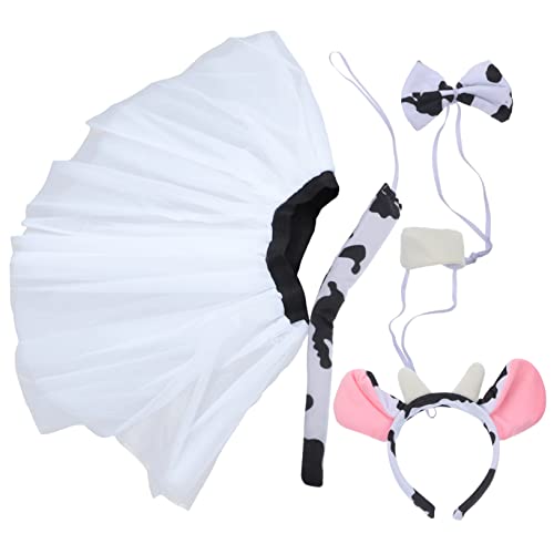 Homoyoyo 1Satz Niedliches Kuhkostüm Für Cosplay Kopfschmuck Mit Rock Nase Für Halloween Karneval Kostümpartys Teiliges Tierkostüm Zubehör von Homoyoyo
