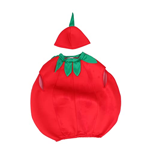 Homoyoyo 1Satz Tomatenkostüm Für Gemüse Cosplay Outfit Für Körpergröße Überwurf Kopfteil Modisches Design Für Bühnenauftritte Festivals von Homoyoyo
