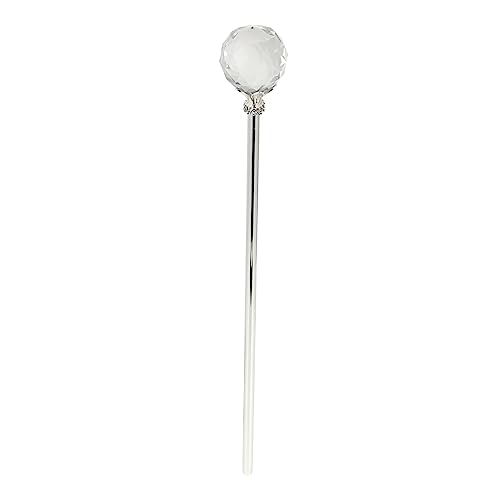 Homoyoyo 1Stück Eleganter Halloween Mit Kristallkugel Kostümzubehör Für Party Cosplay Hochwertige Requisite Für Kreative Fotografie Silberner Stützen Stick Für Unvergessliche Looks von Homoyoyo