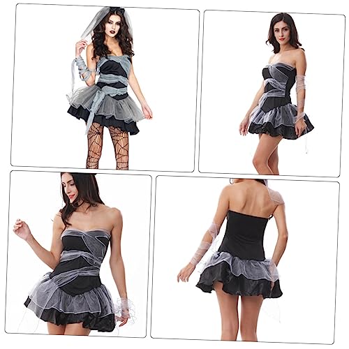 Homoyoyo 1Stück Halloween Teufelskleid für Elegantes Zombie Kostüm mit Rüschen Geistermuster für Partys Cosplay Einzigartiges Design für Unvergessliche Homoyoyo 1Stück Halloween Teufelskleid für Elegantes Zombie Kostüm mit Rüschen Geistermuster für Partys Cosplay Einzigartiges Design für Unvergessliche von Homoyoyo