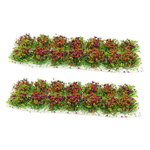Homoyoyo 2 Boxen Grasschuppen Statisch Miniaturen Landschaft Tischplatte Miniatur-vegetationsgruppe Sandtischgras Partei Schmücken Grasverzierung Miniatur-Kunstrasen Miniaturornament Harz von Homoyoyo