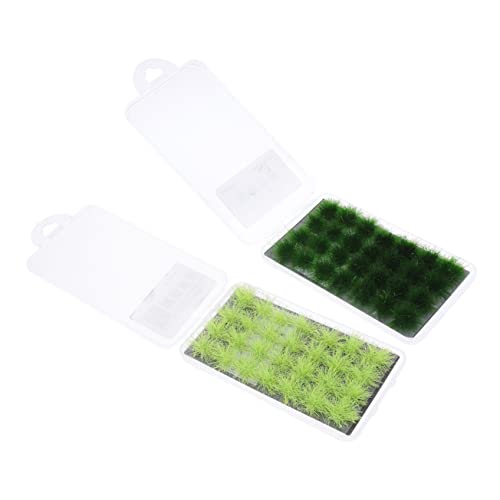 Homoyoyo 2 Boxen Miniatur Grasbüschel Realistische Modellgras Cluster Resin für DIY Landschaftsbau Sandtische Modelleisenbahn und Mikro Szenen Hellgrün von Homoyoyo