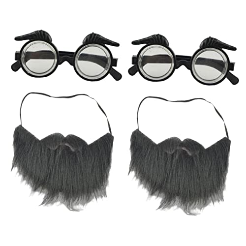 Homoyoyo 2 Sätze Falscher Bart Mit Brille Cosplay Gefälscht Körperpflege Schnurrbärte Kostüm Lustiger Schnurrbart Party-schnurrbart Falscher Bart Und Brille Party -requisiten Plastik Black von Homoyoyo
