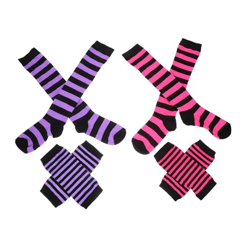 Homoyoyo 2 Sätze Gestreifte Socken Von Kindern Set Greifhandschuhe Für Lange Socke Armwärmer Mädchen Socken Party-cosplay-socken Arm Socken Socken Frauenstrumpf Polyester Homoyoyo 2 Sätze Gestreifte Socken Von Kindern Set Greifhandschuhe Für Lange Socke Armwärmer Mädchen Socken Party-cosplay-socken Arm Socken Socken Frauenstrumpf Polyester von Homoyoyo