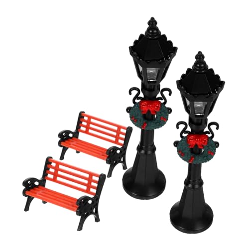 Homoyoyo 2 Sätze Miniature Straßenlaterne Teiliges Gartendekor für Puppenhäuser Feengärten Langlebig Vielseitig Einsetzbar für Weihnachtliche Landschaften von Homoyoyo