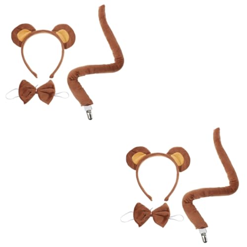 Homoyoyo 2 Sätze Ohrkopfschmuck tragen Stirnband Cosplay Ohren Requisiten für Tierkostüme Bären Sie Kostümzubehör Tierisches Bärenkostüm Plüsch von Homoyoyo