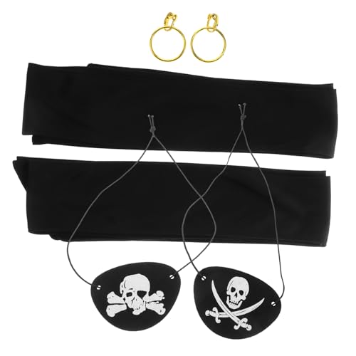 Homoyoyo 2 Sätze Piraten-augenbinde Piraten-zubehör Deko Stirnband Piraten-bandana-männer Augenklappe Halloween Piratenparty Piratenkostüm Damen Piratenhut Black Plastik Homoyoyo 2 Sätze Piraten-augenbinde Piraten-zubehör Deko Stirnband Piraten-bandana-männer Augenklappe Halloween Piratenparty Piratenkostüm Damen Piratenhut Black Plastik von Homoyoyo
