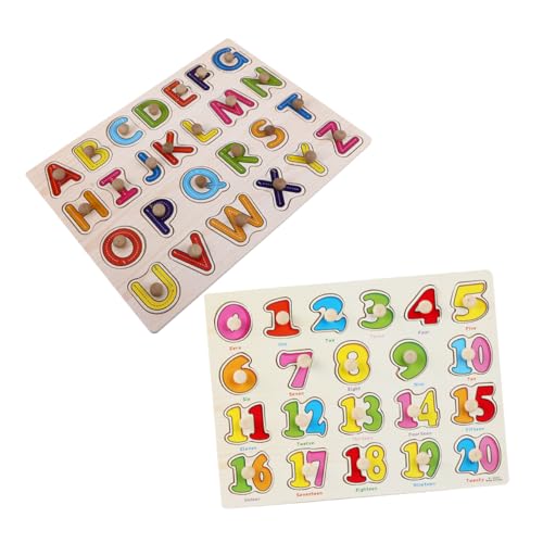 Homoyoyo 2 Satz Holzbuchstaben und Zahlenpuzzle für Kleinkinder Montessori Lernspielzeug Hand Koordination und Kreativität für Vorschulkinder Teiliges Homoyoyo 2 Satz Holzbuchstaben und Zahlenpuzzle für Kleinkinder Montessori Lernspielzeug Hand Koordination und Kreativität für Vorschulkinder Teiliges von Homoyoyo